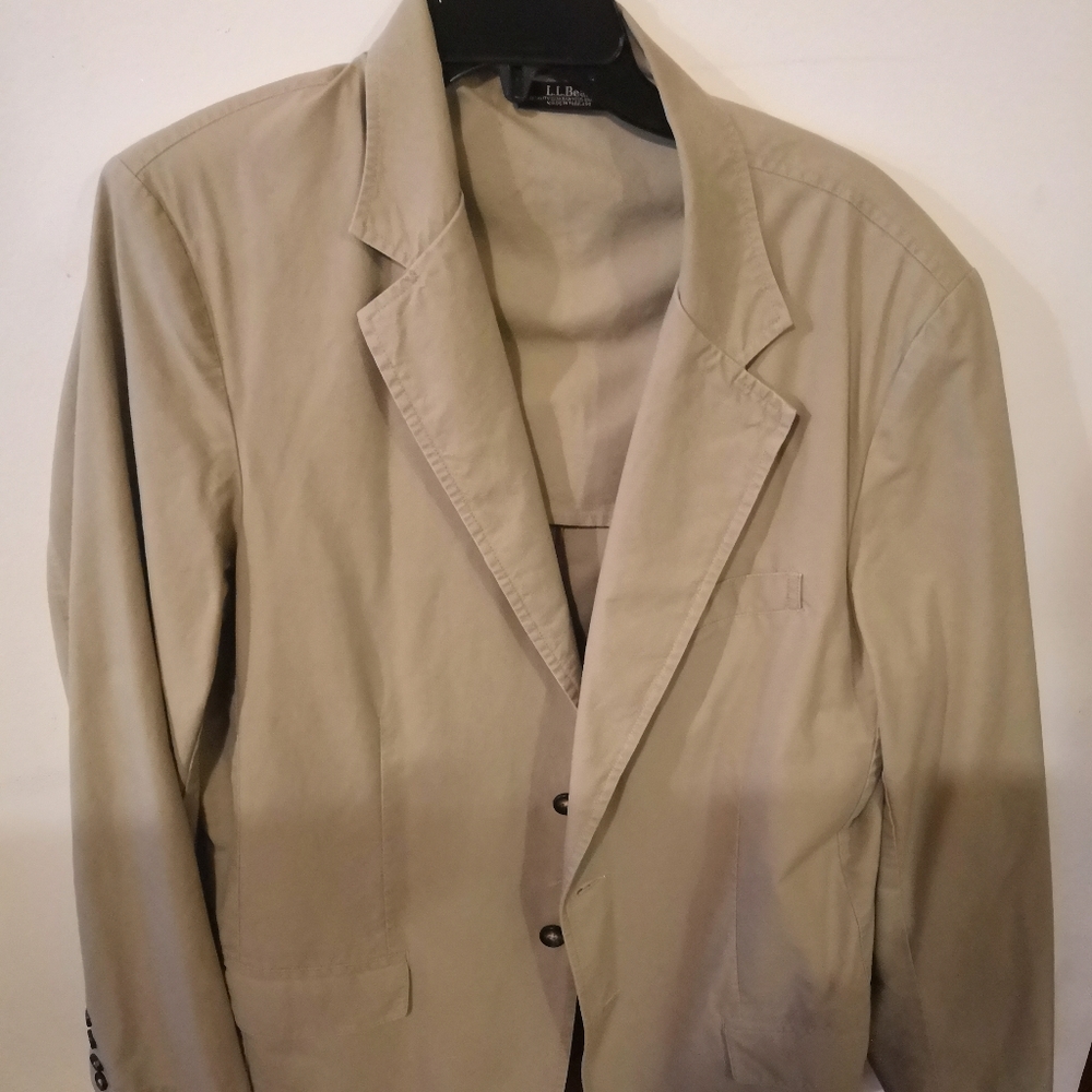 Mens khaki LL BEAN blazer jacket 42T